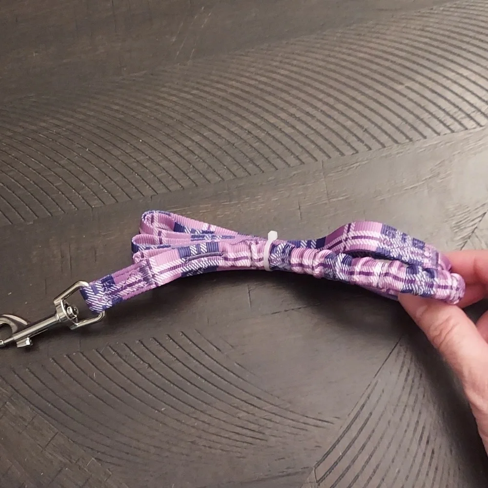 BEAUTYZOO Purple Plaid Small Dog/Cat Harness And Leash NEW